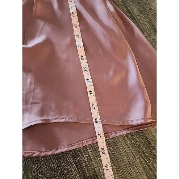 NWOT Free People Right This Way Bias Slip Dress Mauve Pink Satin Slit Sz XS - Picture 12 of 13